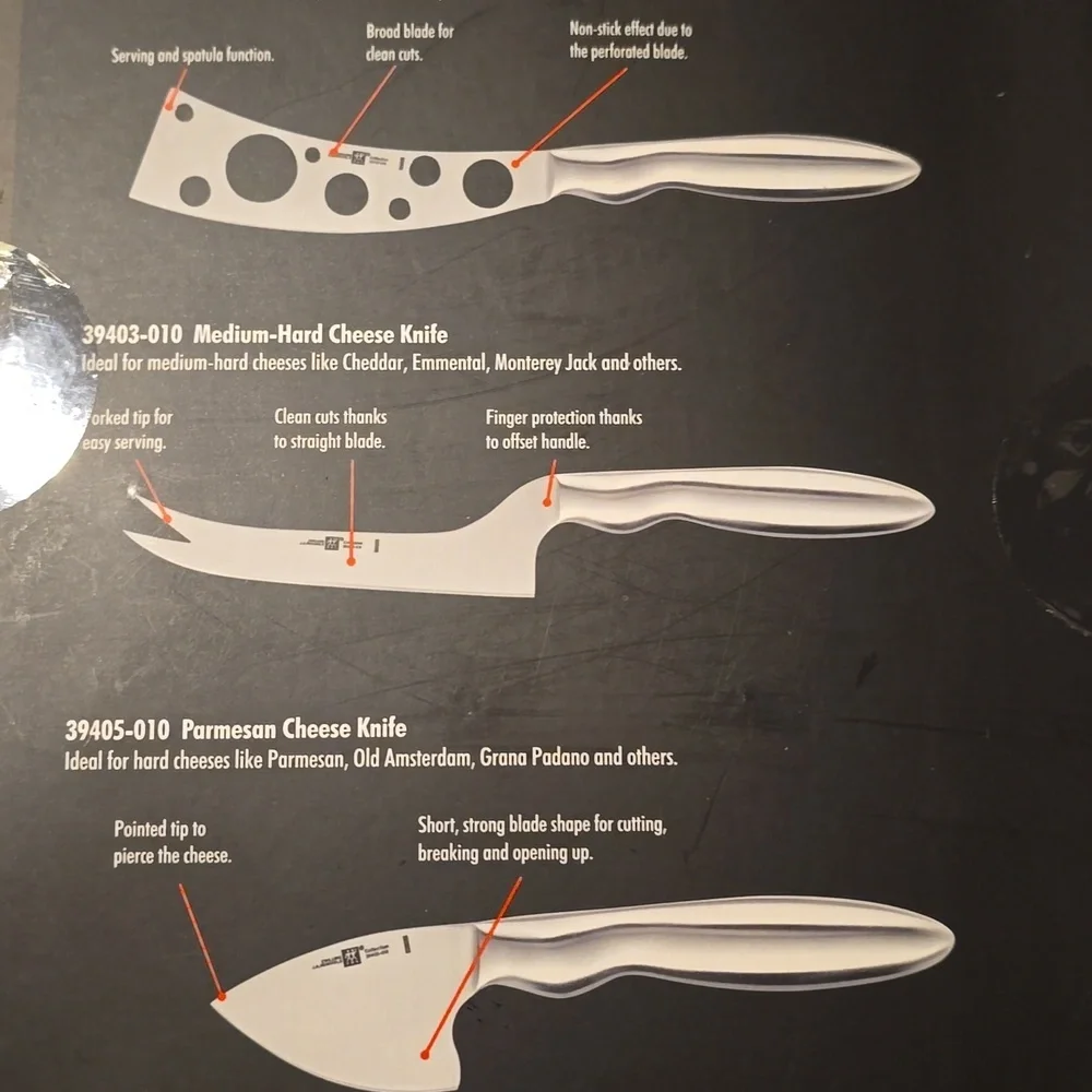 ZWILLING Collection 3-pc Cheese Knife Set for Charcuterie Board, Gift Set, Stain